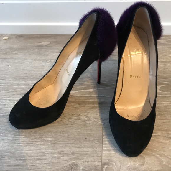 Christian Louboutin pump with purple fur - Picture 3 of 6